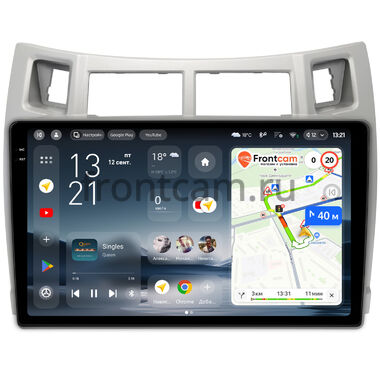 Toyota Vitz 2 (XP90), Yaris 2 2005-2012 (серебряная) Teyes CC4 Pro 2K 12/256 9.5 дюймов RM-9-100 на Android 13 (4G-SIM, DSP, QLed, AI)