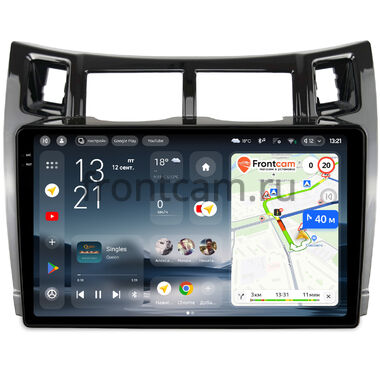 Toyota Vitz 2 (XP90), Yaris 2 2005-2012 (черная, глянцевая) Teyes CC4 Pro 2K 12/256 9.5 дюймов RM-9-172 на Android 13 (4G-SIM, DSP, QLed, AI)