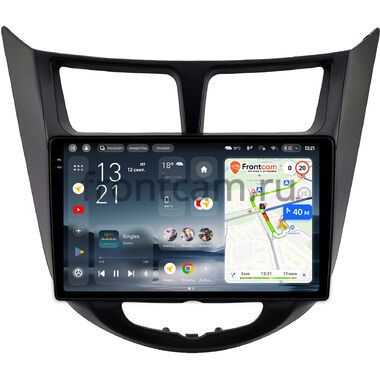 Hyundai Solaris, Accent 4 2010-2019 (черная, матовая) Teyes CC4 Pro 2K 12/256 9.5 дюймов RM-9-2093 на Android 13 (4G-SIM, DSP, QLed, AI)