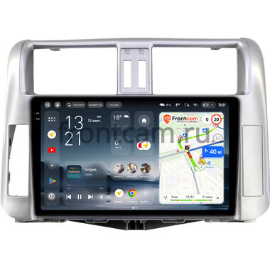 Toyota Land Cruiser Prado 150 2009-2013 (серебристая, для авто без усилителя) Teyes CC4 Pro 2K 12/256 9.5 дюймов RM-9004 на Android 13 (4G-SIM, DSP, QLed, AI)