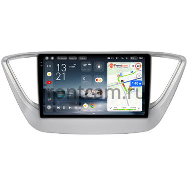 Hyundai Solaris 2 2017-2024 (серебряная) Teyes CC4 Pro 2K 12/256 9.5 дюймов RM-9039 на Android 13 (4G-SIM, DSP, QLed, AI)