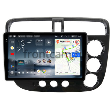 Honda Civic 7 2000-2006 (для авто с климат-контролем, правый руль, глянцевая, черная) Teyes CC4 Pro 2K 12/256 9.5 дюймов RM-9206 на Android 13 (4G-SIM, DSP, QLed, AI)