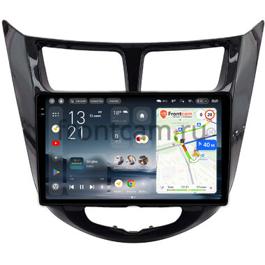 Hyundai Solaris, Accent 4 2010-2019 (черная, глянцевая) Teyes CC4 Pro 2K 8/128 9.5 дюймов Split System RM-9-0093 на Android 13 (4G-SIM, DSP, QLed, AI)