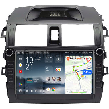Toyota Corolla (E150) 2006-2013 (серая, с часами) Teyes CC4 Pro 2K 8/128 9.5 дюймов Split System RM-9-2075 на Android 13 (4G-SIM, DSP, QLed, AI)