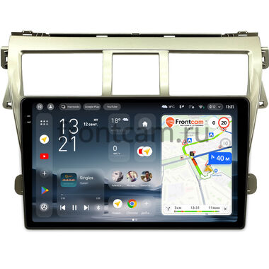 Toyota Belta, Vios, Yaris sedan 2005-2012 (золотая) Teyes CC4 Pro 2K 8/128 9.5 дюймов RM-9068 на Android 13 (4G-SIM, DSP, QLed, AI)