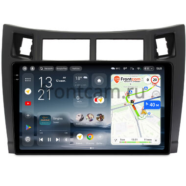 Toyota Vitz 2 (XP90), Yaris 2 2005-2012 (черная, матовая) Teyes CC4 Pro 2K 8/128 9.5 дюймов Split System RM-9122 на Android 13 (4G-SIM, DSP, QLed, AI)