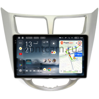Hyundai Solaris, Accent 4 2010-2019 (серебро) Teyes CC4 Pro 2K 8/128 9.5 дюймов Split System RM-9270 на Android 13 (4G-SIM, DSP, QLed, AI)