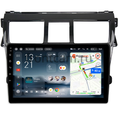Toyota Belta, Vios, Yaris sedan 2005-2012 (черная, глянцевая) Teyes CC4L 4/64 9 дюймов RM-9-403 на Android 14 (4G-SIM, IPS, AI)