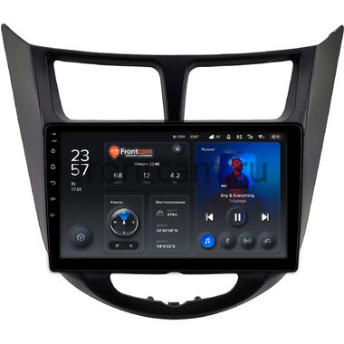 Hyundai Solaris, Accent 4 2010-2019 (черная, матовая) Teyes X1 4G 4/32 9 дюймов RM-9-2093 на Android 10 (4G-SIM, DSP)