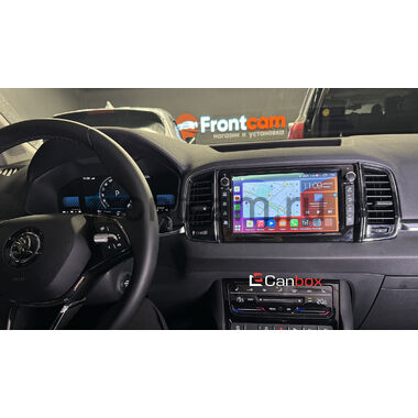 Skoda Kodiaq, Karoq 2017-2024 (глянцевая рамка, Вид 2) Canbox EVO 2K 5818-10-0187 на Android 14 (4G-SIM, 6/128, DSP, QLed, AI, 360)