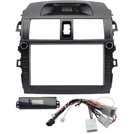 Рамка RM-9-2075 под магнитолу 9 дюймов для Toyota Corolla (E150) 2006-2013 (серая, с часами)