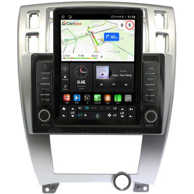 Hyundai Tucson 2004-2010 (серебряная) Canbox GTR095-10-HY166T на Android 10 (QLed, 4/64, DSP, CarPlay)