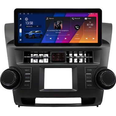 Toyota Highlander 2 (U40) 2007-2013 (Вид 2, с часами) 10.25 дюйма Canbox M-Line 7715-0531 на Android 10 (4G-SIM, 4/64, DSP, QLed) Audi Style