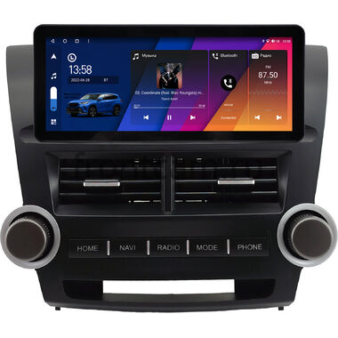 Toyota Highlander 2 (U40) 2007-2013 10.25 дюйма Canbox H-Line 7820-0855 на Android 10 (4G-SIM, 6/128, DSP, QLed) Audi Style