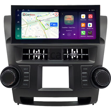 Toyota Highlander 2 (U40) 2007-2013 (Вид 1) 12.3 дюйма Canbox H-Line 4411-0528 на Android 14 (4G-SIM, 6/128, DSP, QLed) Lexus Style