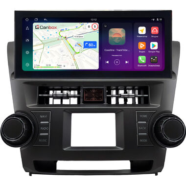 Toyota Highlander 2 (U40) 2007-2013 (Вид 2, с часами) 12.3 дюйма Canbox PRO-Line 4318-0531 на Android 13 (4G-SIM, 12/256, DSP, QLed) Lexus Style