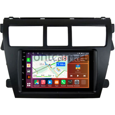 Toyota Belta, Vios, Yaris sedan 2005-2012 (черная) Canbox EVO 5822-RP-11-402-440 на Android 14 (4G-SIM, 8/256, DSP, QLed, AI, 360)