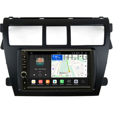 Toyota Belta, Vios, Yaris sedan 2005-2012 (черная) Canbox H-Line 6605-RP-11-402-440 на Android 14 (4G-SIM, 8/128, DSP, IPS) С крутилкой