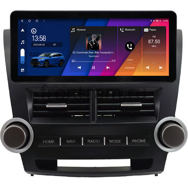 Toyota Highlander 2 (U40) 2007-2013 12.3 дюйма Canbox M-Line 7710-0855 на Android 10 (4G-SIM, 2/32, DSP, QLed) Audi Style