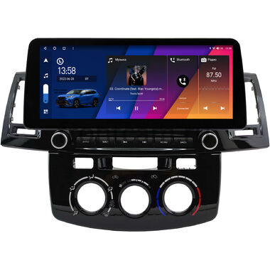 Toyota Fortuner, Hilux 7 2004-2015 (с кондиционером или климат-контролем) 12.3 дюйма Canbox H-Line 7814-0396 на Android 10 (4G-SIM, 4/64, DSP, QLed) BMW Style
