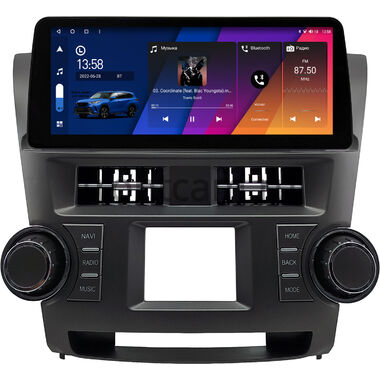 Toyota Highlander 2 (U40) 2007-2013 (Вид 1) 12.3 дюйма Canbox H-Line 7814-0528 на Android 10 (4G-SIM, 4/64, DSP, QLed) BMW Style
