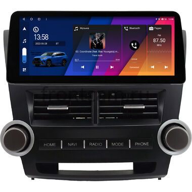 Toyota Highlander 2 (U40) 2007-2013 12.3 дюйма Canbox M-Line 7811-0855 на Android 10 (4G-SIM, 2/32, DSP, QLed) BMW Style