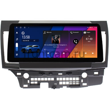 Mitsubishi Lancer 10 2007-2017 (для авто с Rockford) 12.3 дюйма Canbox H-Line 7814-1047 на Android 10 (4G-SIM, 4/64, DSP, QLed) BMW Style