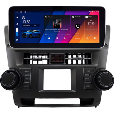 Toyota Highlander 2 (U40) 2007-2013 (Вид 2, с часами) 12.3 дюйма Canbox M-Line 7712-0531 на Android 10 (4G-SIM, 2/32, DSP, QLed) Mercedes Style