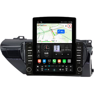 Toyota Hilux 8 2015-2024 (руль справа) Canbox GT095-10-2080 на Android 10 (QLed, 2/32, DSP, CarPlay) (для авто без магнитолы)