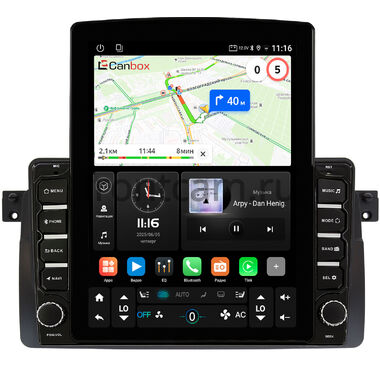 BMW 3 (E46) 1998-2007 Canbox GT095-9163 на Android 10 (QLed, 2/32, DSP, CarPlay)