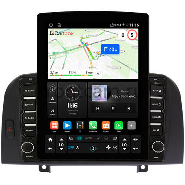 Hyundai Sonata 5 (NF) 2004-2007 (черная) Canbox GT095-9259 на Android 10 (QLed, 2/32, DSP, CarPlay)