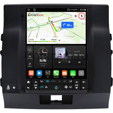 Toyota Land Cruiser 200 2007-2015 (для авто без Navi) Canbox (Tesla style) 9.7 дюймов 2/32 GT096-1312-121 на Android 10 (QLed, DSP, CarPlay)