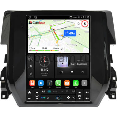 Honda Civic 10 2015-2021 Canbox (Tesla style) 9.7 дюймов 4/64 GTR096-1312-36 на Android 10 (QLed, DSP, CarPlay)