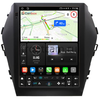 Hyundai Santa Fe 3 2012-2018 (для авто с Navi) Canbox (Tesla style) 9.7 дюймов 2/32 GT096-HY240A на Android 10 (QLed, DSP, CarPlay)