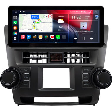 Toyota Highlander 2 (U40) 2007-2013 (Вид 2, с часами) 12.3 дюйма Canbox GTR1231-0531 на Android 10 (CarPlay, 4/64, DSP, QLed) Audi Style