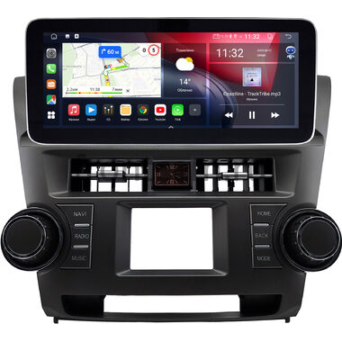 Toyota Highlander 2 (U40) 2007-2013 (Вид 2, с часами) 12.3 дюйма Canbox GTR1232-0531 на Android 10 (CarPlay, 4/64, DSP, QLed) Mercedes Style