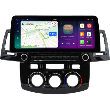 Toyota Fortuner, Hilux 7 2004-2015 (с кондиционером или климат-контролем) 12.3 дюйма Canbox PRO-Line 4330-0396 на Android 13 (4G-SIM, 4/64, DSP, QLed) BMW Style