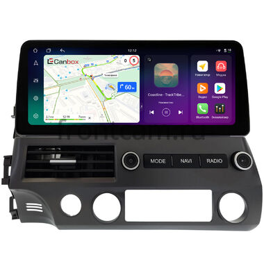 Honda Civic 8 4D 2005-2012 (левый руль, седан) 12.3 дюйма Canbox PRO-Line 4333-2059 на Android 13 (4G-SIM, 12/256, DSP, QLed) BMW Style