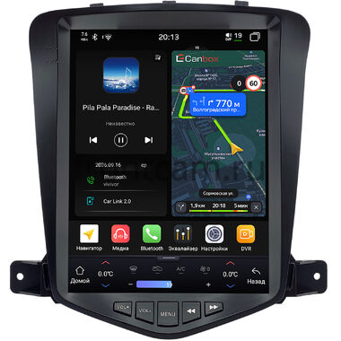 Chevrolet Cruze 2008-2012 Canbox H-Line (Tesla style) 9.7 дюймов 6/128 6623-1312-157 на Android 14 (4G-SIM, DSP, QLed)