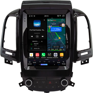Hyundai Santa Fe 2 2005-2012 (глянцевая, авто с климат контролем) Canbox H-Line (Tesla style) 9.7 дюймов 6/128 6623-1312-296 на Android 14 (4G-SIM, DSP, QLed)