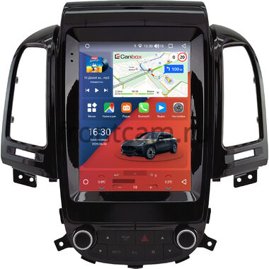 Hyundai Santa Fe 2 2005-2012 (глянцевая, авто с климат контролем) Canbox H-Line (Tesla style) 9.7 дюймов 6/128 5627-1312-296 на Android 10 (4G-SIM, DSP, QLed)