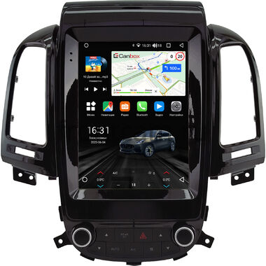 Hyundai Santa Fe 2 2005-2012 (глянцевая, авто с климат контролем) Canbox M-Line (Tesla style) 9.7 дюймов 2/32 5620-1312-296 на Android 10 (4G-SIM, DSP, QLed)