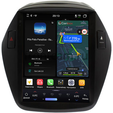 Hyundai ix35, Tucson 2 2009-2015 (Тип A, B) Canbox H-Line (Tesla style) 9.7 дюймов 6/128 6623-1312-31 на Android 14 (4G-SIM, DSP, QLed)