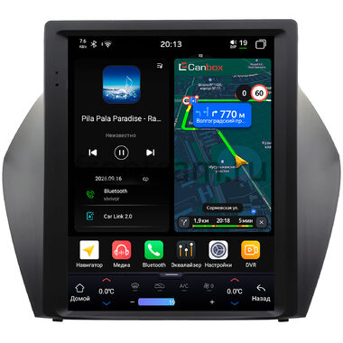 Hyundai ix35, Tucson 2 2009-2015 (Тип A, B) Canbox H-Line (Tesla style) 9.7 дюймов 6/128 6623-1312-71 на Android 14 (4G-SIM, DSP, QLed)