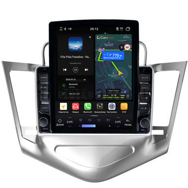 Chevrolet Cruze 2008-2012 (серебро) Canbox H-Line 6612-9-1284 на Android 14 (4G-SIM, 4/64, DSP, QLed, Tesla)