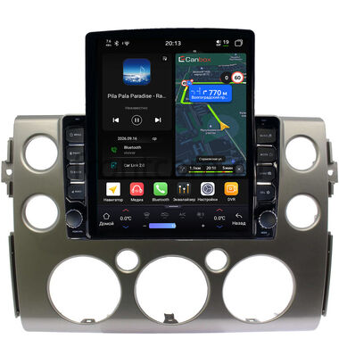 Toyota FJ Cruiser 2006-2022 (серебро) Canbox H-Line 6612-9-189 на Android 14 (4G-SIM, 4/64, DSP, QLed, Tesla)