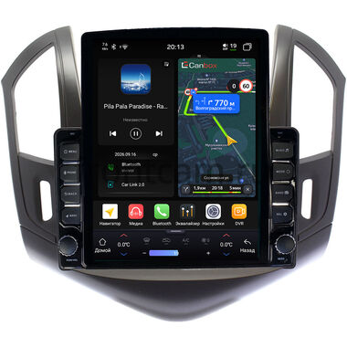 Chevrolet Cruze 2012-2016 (черная, матовая) Canbox H-Line 6613-9-240 на Android 14 (4G-SIM, 6/128, DSP, QLed, Tesla)