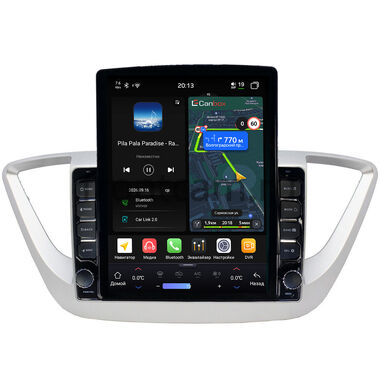 Hyundai Solaris 2 2017-2024 (серебряная) Canbox H-Line 6612-9039 на Android 14 (4G-SIM, 4/64, DSP, QLed, Tesla)