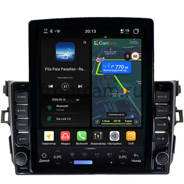 Toyota Corolla (E150) 2006-2013 (черная, без воздуховодов) Canbox H-Line 6613-9094 на Android 14 (4G-SIM, 6/128, DSP, QLed, Tesla)