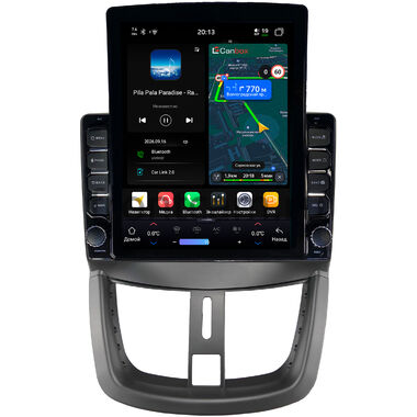 Peugeot 207 2006-2015, 207i (Iran Khodro) 2016-2026 Canbox H-Line 6612-9203 на Android 14 (4G-SIM, 4/64, DSP, QLed, Tesla)